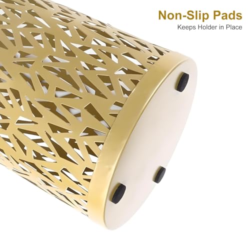 Gold Metal Round Umbrella Stand, Space-Saving Entryway Storage Rack