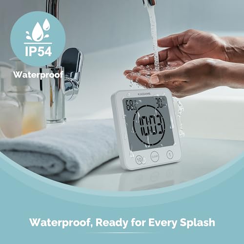 Waterproof Digital Shower Clock with Countdown Timer, Temperature & Humidity