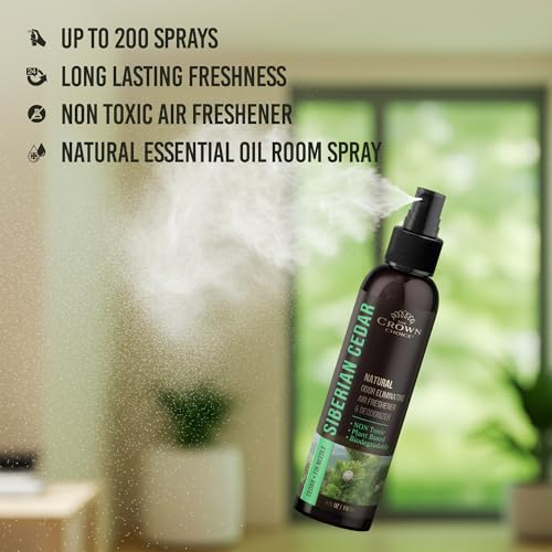 Natural Cedar Odor Eliminator Spray for Home, Closets, and Pet Odors
