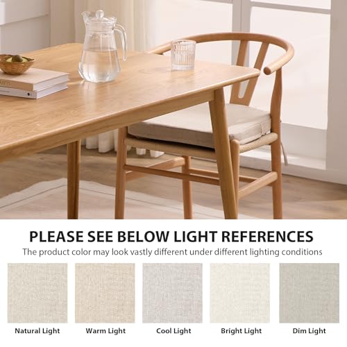 D-Shaped Dining Chair Cushions, 2-Inch Thick Seat Pads, Set of 4, Beige