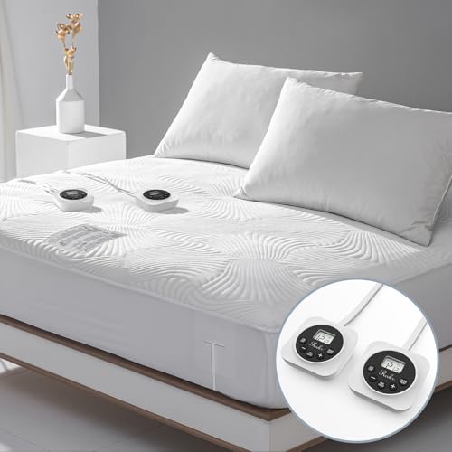 Heated Mattress Pad King Size with Dual Control & 12 Heat Settings