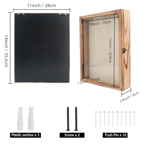 11x14 Wood Shadow Box Display Case with Hinged Door and Linen Back