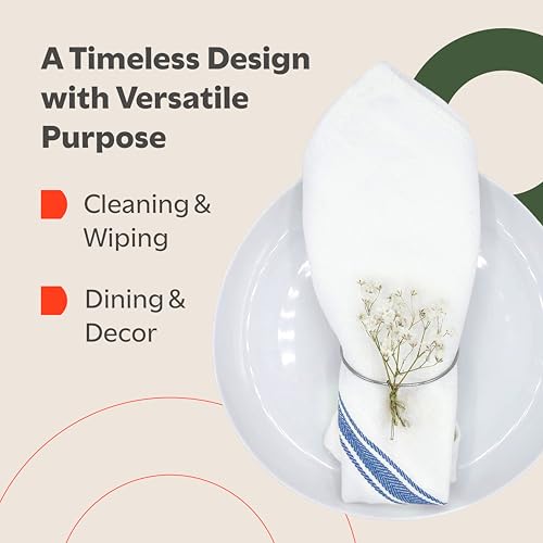 100% Cotton Kitchen Dish Towels, 15 Pack - Absorbent & Lint-Free Cleaning Cloths