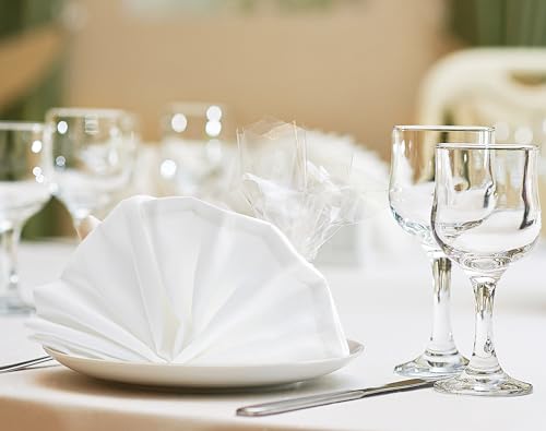 White Cloth Napkins 17x17 Inch (24 Pack) - Reusable Polyester Dinner Napkins