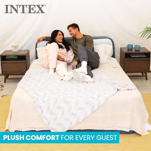 Queen Air Mattress with Built-In Pump & Headboard, 18" Elevated Bed