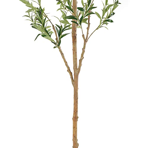 7ft Faux Olive Tree Artificial Indoor Plant with Natural Wood Trunk