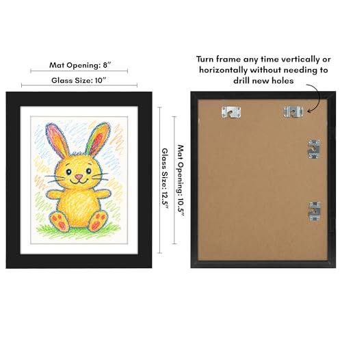 Kids Art Frame with Magnetic Door for 8.5x11 Artwork, Black