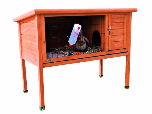 TRIXIE Natura Small Animal Rabbit Hutch with Run - Elevated Outdoor House for Bunny or Guinea Pig
