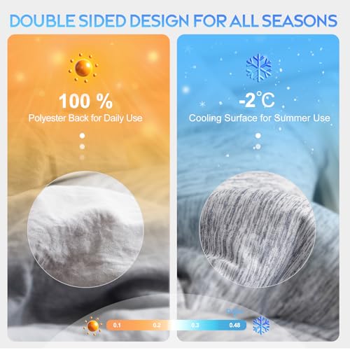 CHOSHOME Arc-Chill Cooling Comforter Blanket for Hot Sleepers, Twin XL - Grey