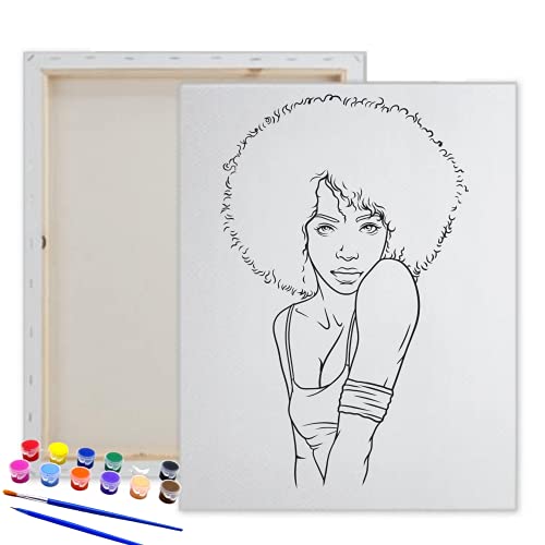 Pre-Drawn Canvas Paint Kit - 8x10, 12x16, 16x20 Sizes for DIY Parties