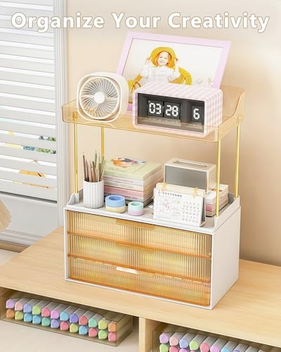 Anylady Gold 3-Drawer Bathroom & Vanity Organizer, Durable Multi-Layer Storage