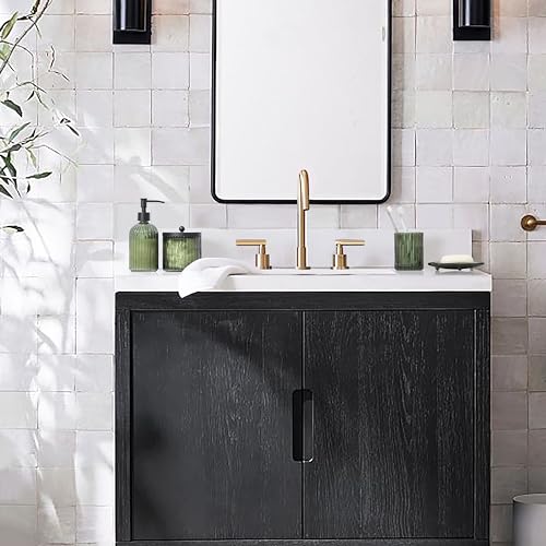 4-Piece Decorative Glass Bathroom Accessory Set in Green