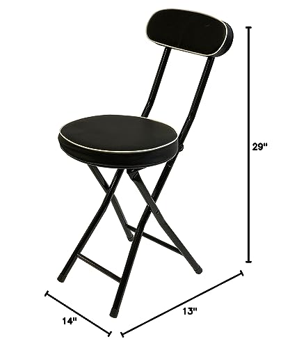 Cushioned Padded Folding Stool - Lightweight Portable Practice Chair
