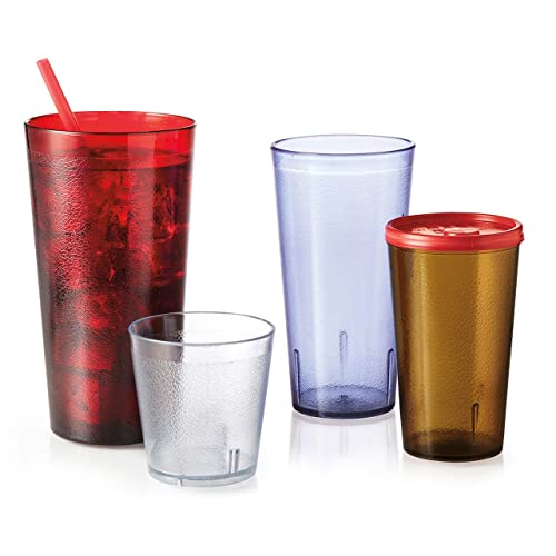 16 oz Shatterproof Plastic Tumblers, Dishwasher Safe Stacking Cups, Set of 4