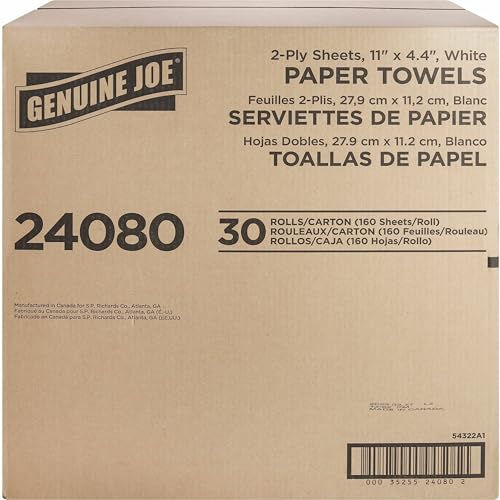2-Ply Household Paper Towel Rolls - Absorbent White Sheets (Pack of 30)