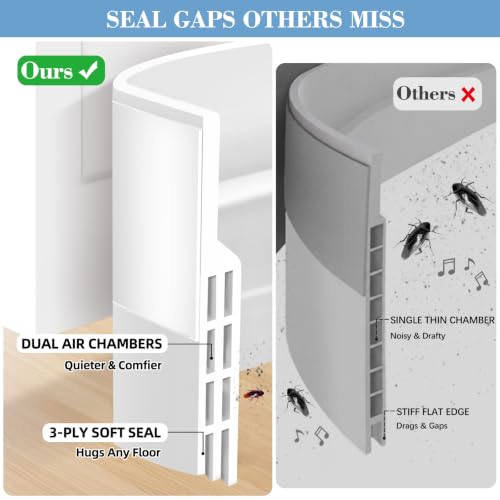 Silicone Door Draft Stopper - Self-Adhesive Door Sweep Weather Stripping
