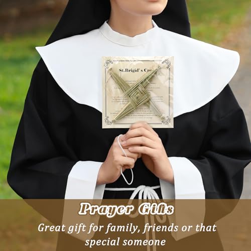 St. Brigid's Wall Cross 8-Inch Handcrafted Irish Straw Protection Decor