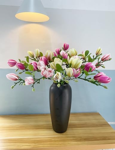 Cosybeau 9Pcs Magnolia Artificial Flower Branch Stems – Mixed Magnolia for Christmas Decor (variation: Magnolia Mixed 9)