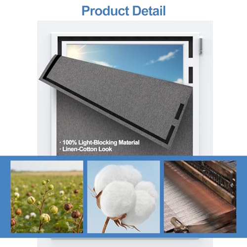 Magnetic Blackout Curtains, Portable Cotton Window Shades 118x59 in