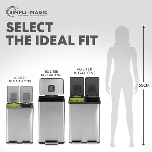 50 Liter Stainless Steel Step Trash Can with Soft-Close Lid