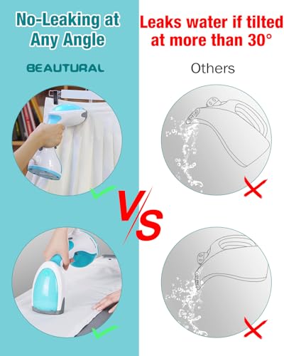 BEAUTURAL Handheld Garment Steamer for Clothes Wrinkle Remover, 1200W