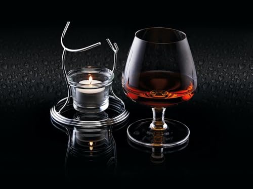 BarCraft Brandy Glass & Warmer Gift Set with 350ml Snifter, Stand & Tea Light