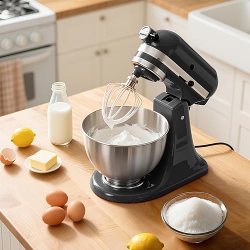 FOKIEE White & Silver 3-Piece KitchenAid 5QT Tilt-Head Mixer Attachments Set