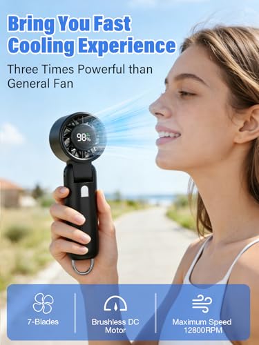 Portable Handheld Turbo Fan 100-Speed Rechargeable Mini Fan