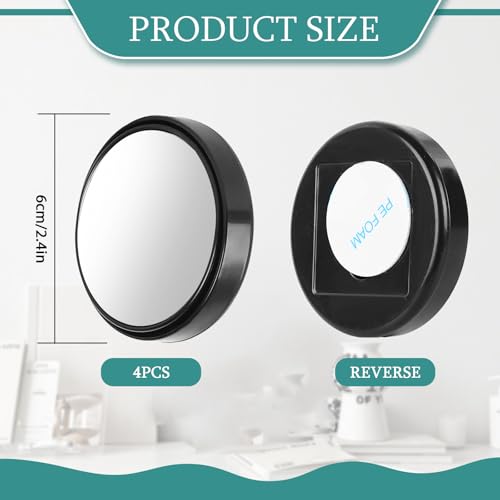 4PCS Adjustable Computer Monitor Rear View Mirrors for Office Cubicle Desk