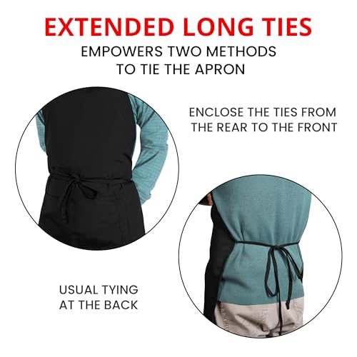 10-Pack Adjustable Bib Aprons with 2 Pockets, Water & Oil Resistant