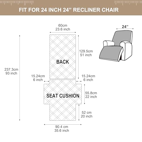 Waterproof Recliner Chair Cover - Non-Slip & Washable, 23.6"