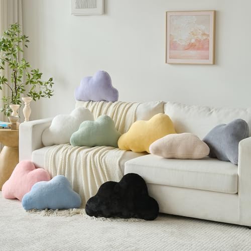 Cloud Shaped Decorative Throw Pillow, Soft Plush Accent for Bed or Couch