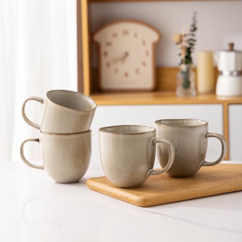 AmorArc 12oz Ceramic Coffee Mug Set of 6 - Cappuccino & Latte Cups, Dishwasher & Microwave Safe