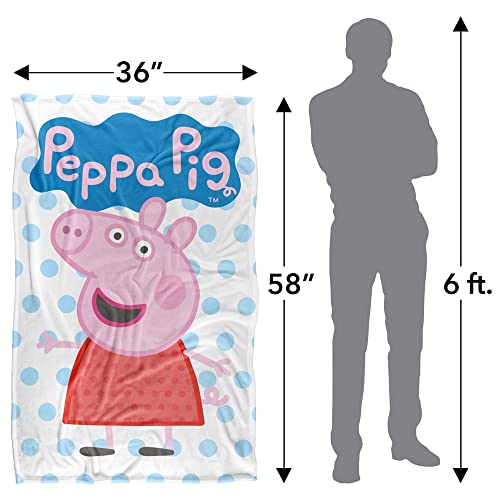 LOGOVISION Peppa Pig Silky Touch Blanket 36" x 58" - Officially Licensed