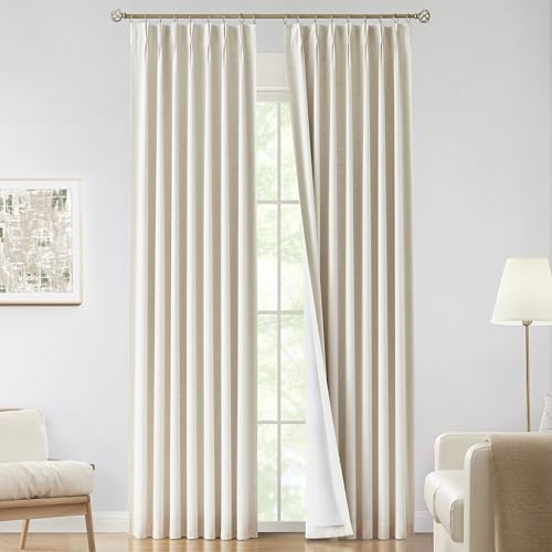 Blackout Pinch Pleated Curtains - 40"x120" Thermal Insulated Drapes