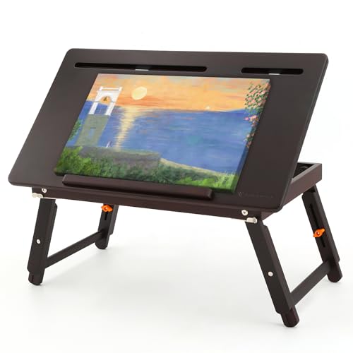 Adjustable Bamboo Drafting Desk & Foldable Drawing Table Easel