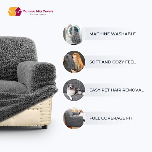 Stretch Futon Couch Slipcover - Bi-Elastic Armless Sofa Bed Cover - Soft Taupe