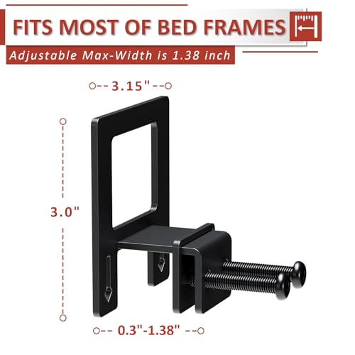 Non-Slip Mattress Grippers for Metal Bed Frames - 6 Pack Anti-Slide Brackets