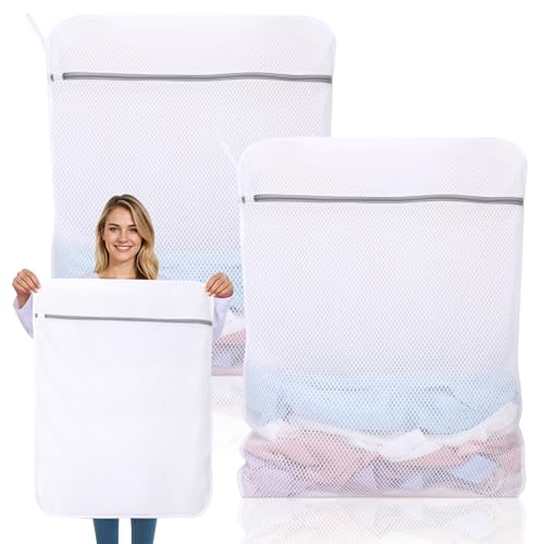 2-Pack Extra Large Mesh Laundry Bags for Delicates, 24 x 32 Inch