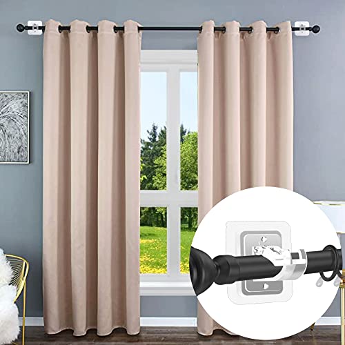 Codoule No Drill Adhesive Curtain Rod Brackets 8 Pack Transparent