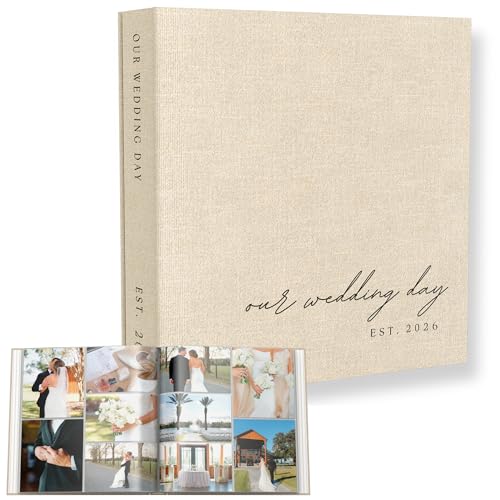Large Linen Wedding Photo Album for 400 4x6 Photos - Personalized Keepsake