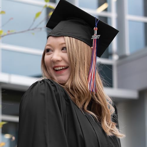 Graduation Triple Color Tassel with Silver Date Drop