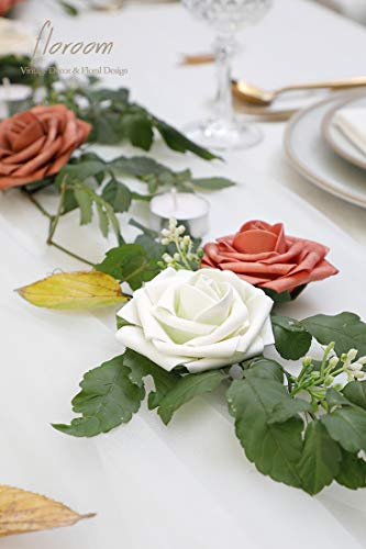 25-Piece Artificial Foam Roses with Stems for DIY Wedding Bouquets & Decor