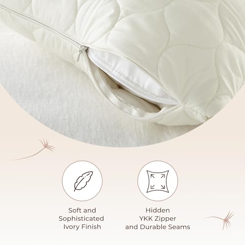 Organic Cotton Quilted Pillow Protectors with Zipper - Standard, 2-Pack