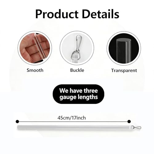 17-Inch Invisible Acrylic Curtain Pull Wand Set - 2 Pack