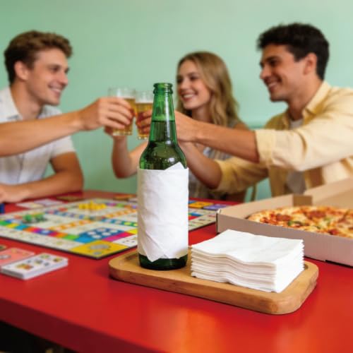 JHUEOPQD 1200 Count Disposable Cocktail Napkins 2-Ply White 4.5 x 4.5 Inch Bulk Pack for Weddings & Parties