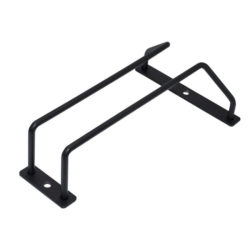 zoohot 7-Inch Black Wine Glass Rack - Under Cabinet Stemware Wine Glass Holder for Bar Kitchen (1 Rows, 3 Pack)