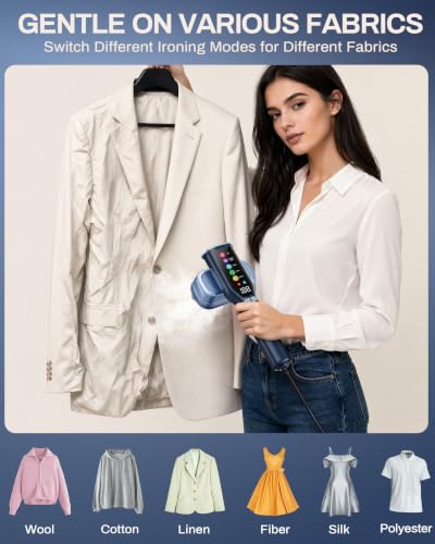 2-in-1 Portable Travel Garment Steamer and Steam Iron, 1200W Handheld