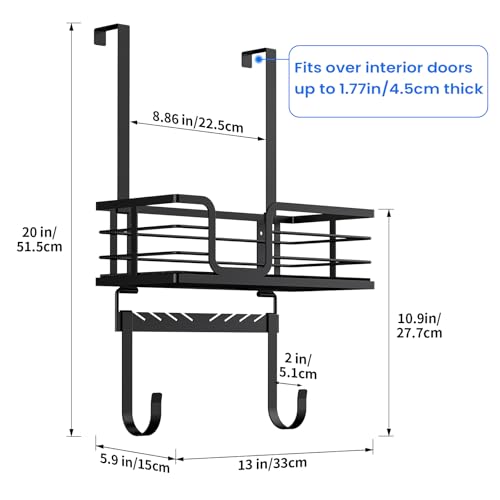 Over-the-Door or Wall Mount Ironing Board Hanger and Iron Storage Caddy