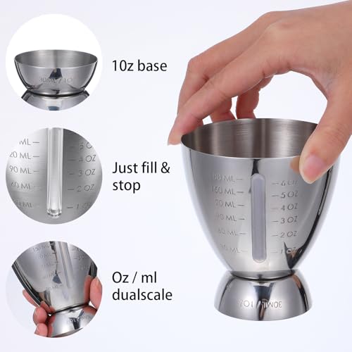 Stainless Steel Cocktail Jigger with Graduated Markings – Bartending Measuring Tool